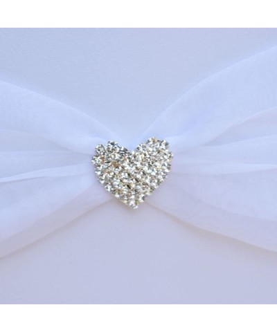 Guest Book with Pen Rhinestone Heart Sheer for Wedding Favor White - C318EYL2REE $9.99 Guestbooks