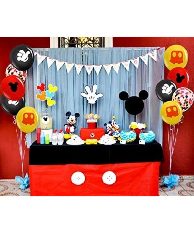 42 Pack Mickey Mouse Balloons-12 Inch Latex Balloons Red Black Yellow Mickey Color Confetti Balloons Kit for Baby Shower Baby...