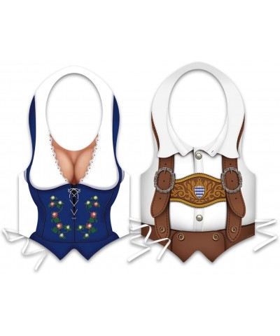 Oktoberfest Party Accessories - Male and Female Plastic Costume Fraulein Vests for Adults (1 of Each) - Mutlicolored - CS19EL...