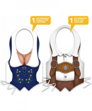 Oktoberfest Party Accessories - Male and Female Plastic Costume Fraulein Vests for Adults (1 of Each) - Mutlicolored - CS19EL...