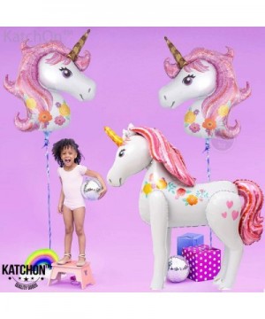 Cute Unicon Balloons Set - 1 Xtra Large Unicorn Balloon 46 Inch - 2 Unicorn Ballon 42 Inch - Pastel Rainbow Unicorn Party Sup...