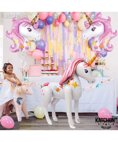 Cute Unicon Balloons Set - 1 Xtra Large Unicorn Balloon 46 Inch - 2 Unicorn Ballon 42 Inch - Pastel Rainbow Unicorn Party Sup...