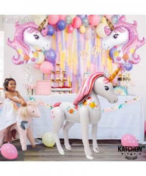 Cute Unicon Balloons Set - 1 Xtra Large Unicorn Balloon 46 Inch - 2 Unicorn Ballon 42 Inch - Pastel Rainbow Unicorn Party Sup...