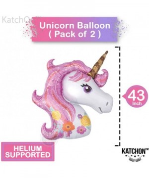 Cute Unicon Balloons Set - 1 Xtra Large Unicorn Balloon 46 Inch - 2 Unicorn Ballon 42 Inch - Pastel Rainbow Unicorn Party Sup...