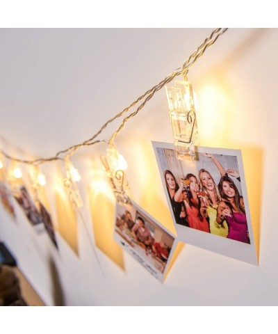 String Lights 16 LED Photo Clips Hanging Pictures-Artworks and Cards-Decoration for Bedroom-Patio and Outdoor-Christmas-birth...