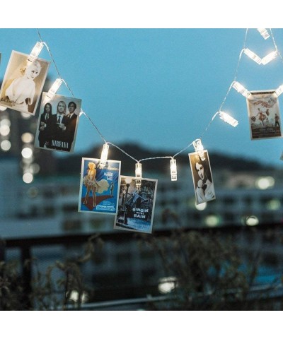 String Lights 16 LED Photo Clips Hanging Pictures-Artworks and Cards-Decoration for Bedroom-Patio and Outdoor-Christmas-birth...