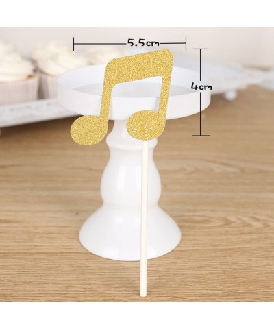 18PCS Glitter Music Notation Birthday Cake Toppers Birthday Party Decor for Baby Shower Wedding Birthday Party (Golden Silver...