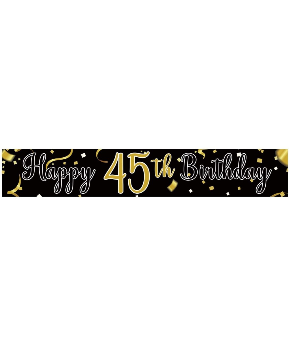 Large Happy 45th Birthday Banner- Cheers & Beers to 45 Years- Birthday Hanging Banner- Birthday Party Decoration Supplies- Ce...