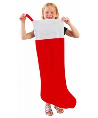 One Red & White Jumbo Oversized Felt Christmas Stocking - 38 - C8116PNW7YZ $7.73 Stockings & Holders