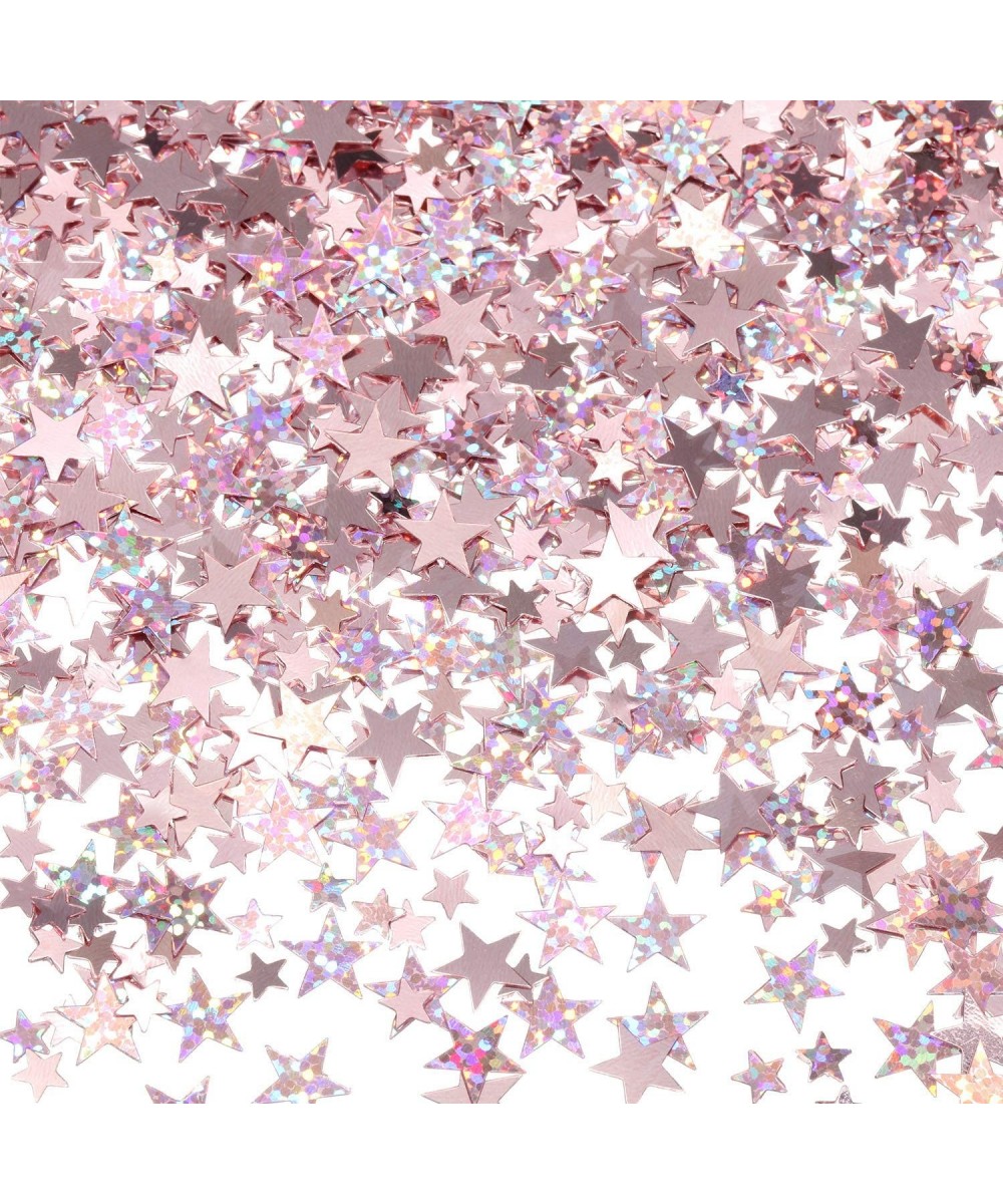 60 g Star Confetti Glitter Star Table Confetti Metallic Foil Stars for Party Wedding Festival Decorations(Glitter Rose Gold S...