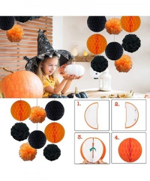 Halloween Halloween Birthday Decorations Kit- Include Tissue Pom Poms Flowers-Honeycomb-Triangle Flag for Home Indoor Outdoor...