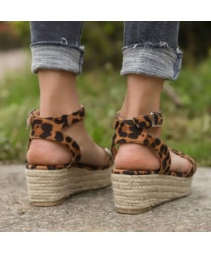 Sandals for Women Wide Width-Open Toe Slip On Platform Sandal Espadrilles Buckle Strap Wedges Shallow Beach Shoes - Z1-multic...