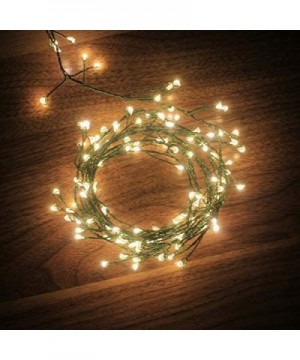 6feet 120 LED Starry Lights- Battery Operated Waterproof Dark Green Copper Wire Fairy Light String Light for Garland- Wreath-...