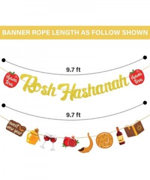 Rosh Hashanah Banner Gold Glitter - Rosh Hashanah Decorations -Jewish New Year Decorations - Jewish New Year Bunting Garlands...