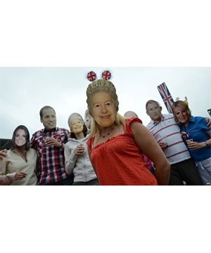 Queen Elizabeth Celebrity 90TH Birthday Fancy Dress Face Mask Hen Party girls - C618EUID6TS $6.45 Photobooth Props