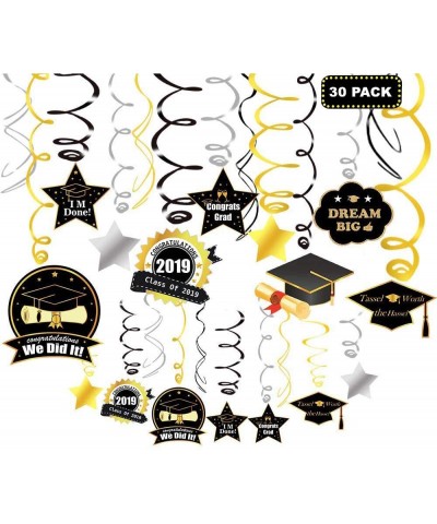 Graduation Party Supplies 2019 Decorations Hanging Swirl - Graduation Hanging Decorations - Big Pack of 30-2019 Graduation Bl...