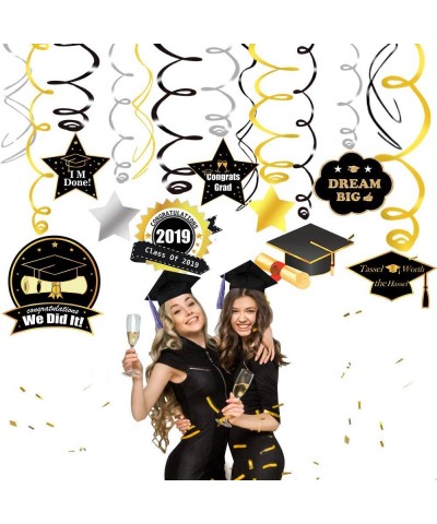 Graduation Party Supplies 2019 Decorations Hanging Swirl - Graduation Hanging Decorations - Big Pack of 30-2019 Graduation Bl...