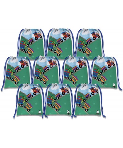 Train Drawstring Bags Kids Birthday Party Supplies Favor Bags 10 Pack - C2180EQYIGK $13.56 Party Packs