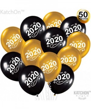 Black and Gold 2020 Latex Balloons - Pack of 50 - Beautifuly Printed 2020 on Latex Balloons - New Year Balloons - Graduation ...
