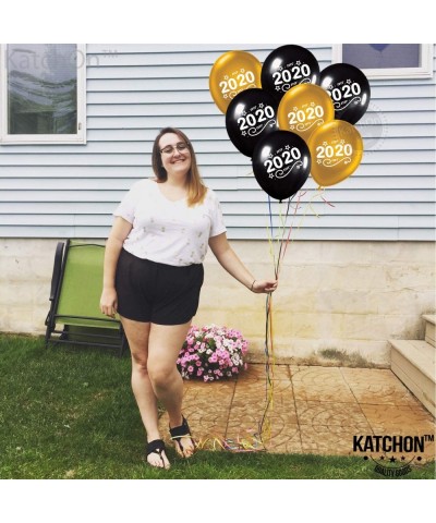 Black and Gold 2020 Latex Balloons - Pack of 50 - Beautifuly Printed 2020 on Latex Balloons - New Year Balloons - Graduation ...