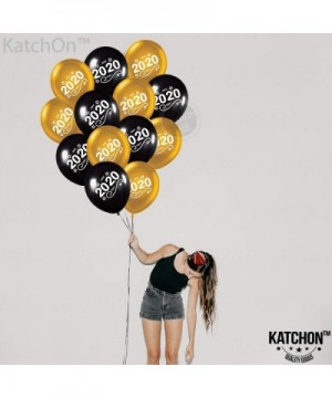 Black and Gold 2020 Latex Balloons - Pack of 50 - Beautifuly Printed 2020 on Latex Balloons - New Year Balloons - Graduation ...