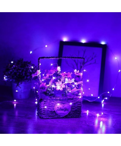 6 Pack Purple Fairy String Lights Battery Operated Fairy Lights Starry String Lights on 3.3ft/1m Silvery Copper Wire DIY Chri...