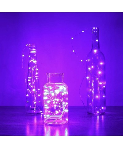 6 Pack Purple Fairy String Lights Battery Operated Fairy Lights Starry String Lights on 3.3ft/1m Silvery Copper Wire DIY Chri...