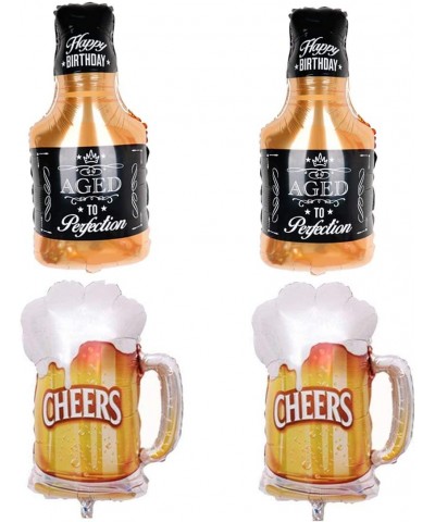 Beer Cup Balloons Set of 4- Whisky Helium Mylar Balloons Decor Fit for Summer Party- Beer Festival- Birthday Party and More (...