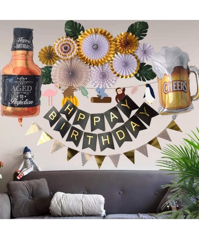 Beer Cup Balloons Set of 4- Whisky Helium Mylar Balloons Decor Fit for Summer Party- Beer Festival- Birthday Party and More (...