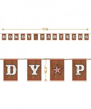 Western Party Supplies -"Howdy Partners" Letter Banner and Mini Cowboy Hat Decorations Set (9 Piece Set) - "Howdy Partners" L...