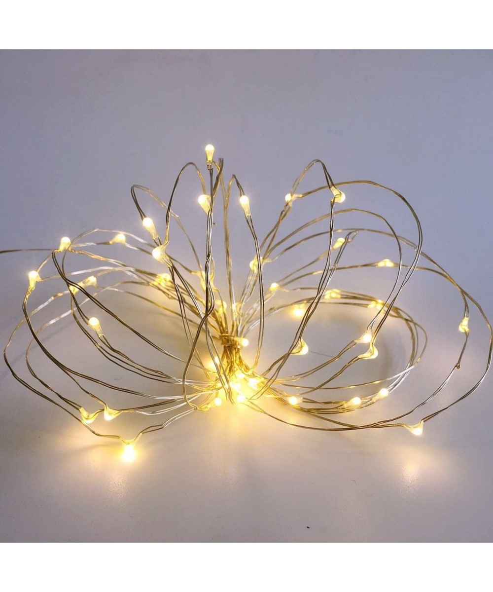 Pack 2 Indoor Battery-Operated Led String Lights with Timer-Mini LEDs Fairy Lights for Christmas Wedding Party Decorations-To...