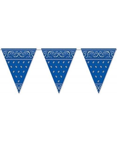 Bandana Pennant Banner- 11" x 12'- Blue/White-57720-B - Blue - CQ17AACO3XA $6.89 Banners & Garlands