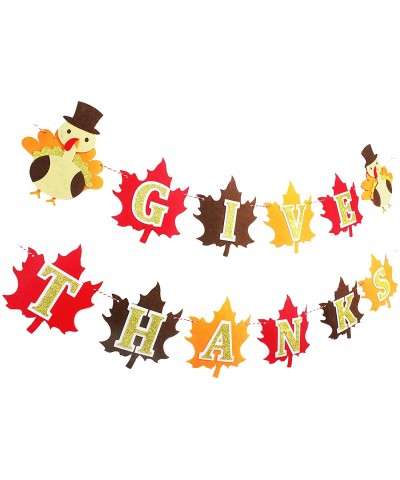 Give Thanks Garland Bunting Banner Fall Decor Happy Thanksgiving Day Party Home Supplies Autumn Decoration Turkey Maple Leave...