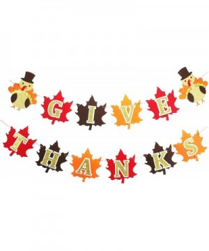 Give Thanks Garland Bunting Banner Fall Decor Happy Thanksgiving Day Party Home Supplies Autumn Decoration Turkey Maple Leave...