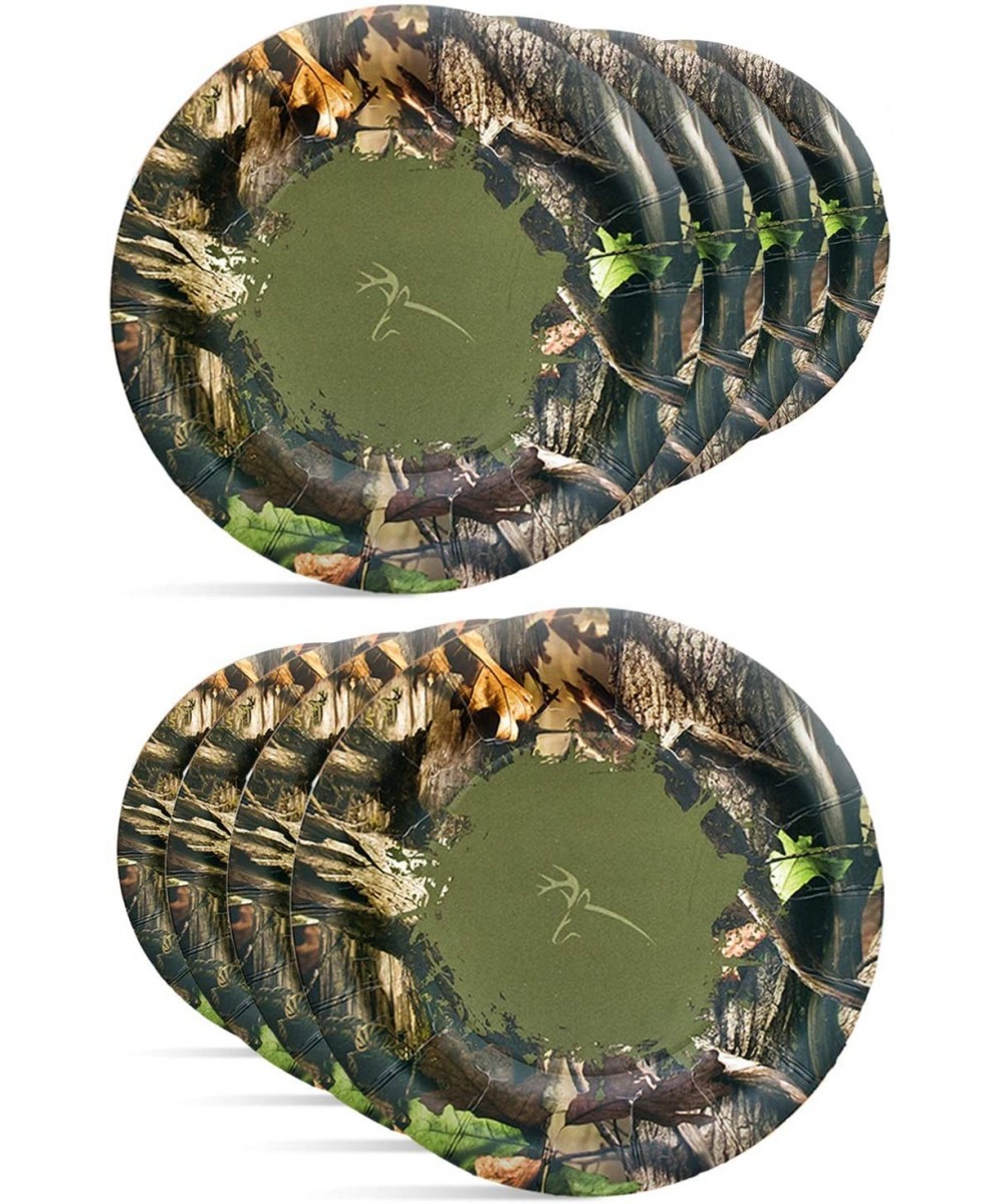 Next Camo Party Round Dessert Plates - 8 Count - Great for Hunter Themed Party- Camouflage Motif- Birthday Event- Graduation ...