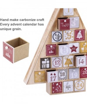 Countdown to Christmas Calendar 2020 Nature Wooden Tree Shape Advent Calendar with 24 Storage Drawers- for Kids- 15" Tall - C...