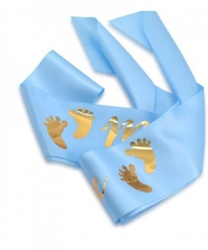 Light Blue"Mom to Be" Sash Baby Shower Gifts Gender Reveals Party Favor-Metallic Gold Print - CP18LS8RMRH $6.17 Favors