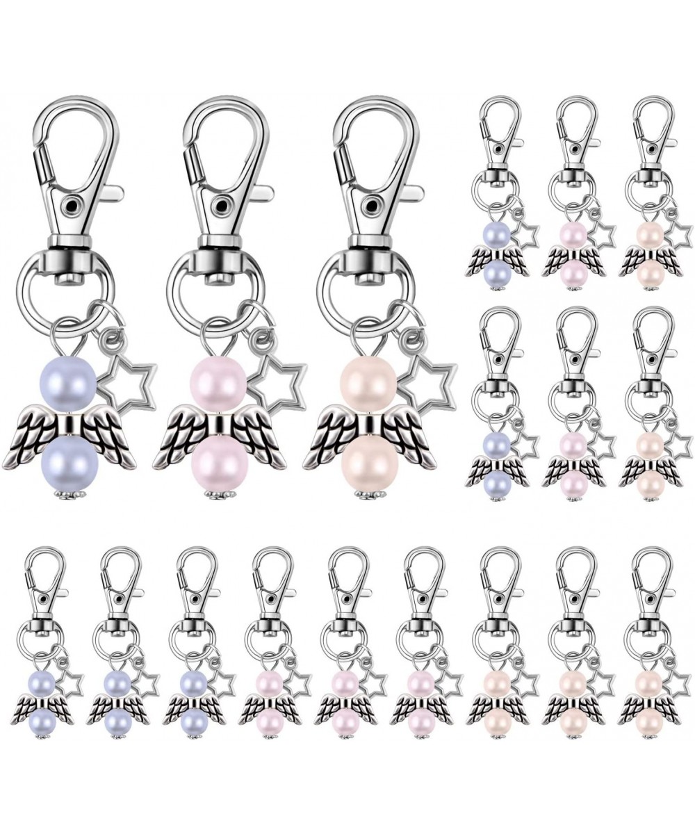 51PCS Baby Shower Gifts- Antique Mini Angle with Star Pendant Key Chain for Guest Rustic Wedding Decorations Favors Souvenir ...