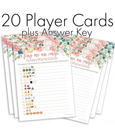 Pink Floral Baby Shower Nursery Rhyme Emoji Game - 20 Guests - CV18LNGTTIE $8.51 Party Games & Activities