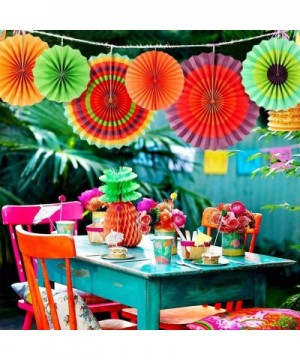 Fiesta Banner Cacti Garlands Colorful Paper Fans Cinco De Mayo Party Supplies - CL18D2A9WOQ $9.83 Banners & Garlands