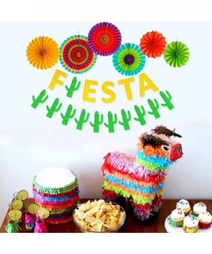 Fiesta Banner Cacti Garlands Colorful Paper Fans Cinco De Mayo Party Supplies - CL18D2A9WOQ $9.83 Banners & Garlands