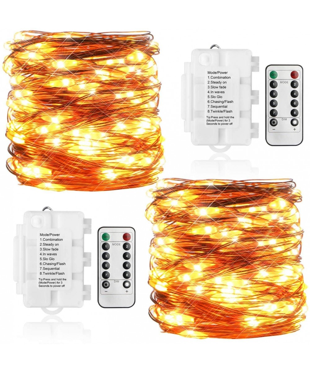 2 Pack 36ft 100LEDs Fairy Lights Battery Operated String Lights 8 Mode Copper String Lights for Bedroom- Garden- Easter- Xmax...