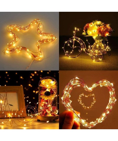 2 Pack 36ft 100LEDs Fairy Lights Battery Operated String Lights 8 Mode Copper String Lights for Bedroom- Garden- Easter- Xmax...