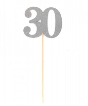 Number 30 Centerpiece Sticks for Thirty Anniversary Reunion 30th Birthday (Silver) - Silver - CV188TTU5LL $24.16 Centerpieces