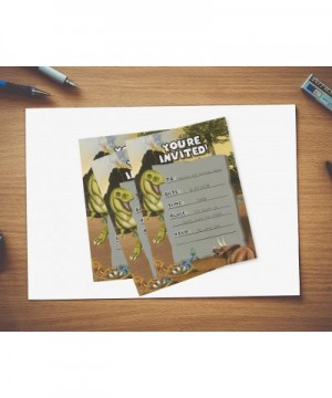 Dinosaur Invitation Cards - 24 Fill-in Invites with Envelopes for Kids Birthday and Theme Party- 5 x 7 Inches- Postcard Style...