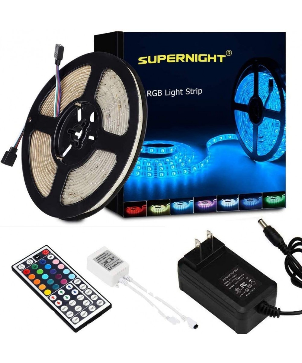 LED Strip Lights- RGB Color Changing 16.4Ft SMD5050 LEDs Flexible Light Strip Waterproof Rope Lighting Kit with 44 Key Remote...