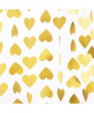 Heart Paper Garland Circle Chain Hanging Decor- 10ft (Glitter Gold- 2pc) - Gold Glitter - CV17YWRYLT0 $5.90 Banners & Garlands