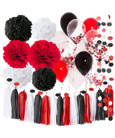 Pirate Party/Minnie Mouse Party Supplies White Black Red Balloons Pirate Birthday Party Decorations/ First Birthday Girl Deco...