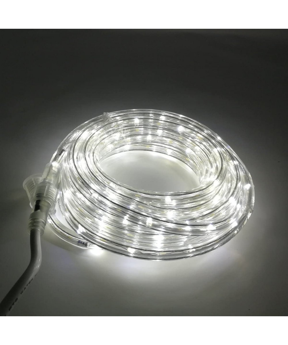 UL Certified 16 Feet 80 LED Clear Rope Tube Lights Indoor Outdoor Waterproof IP65 Holiday Christmas Party Celebrations Disco ...