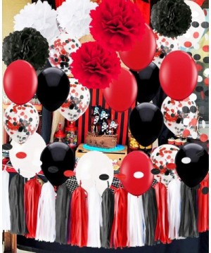 Pirate Party/Minnie Mouse Party Supplies White Black Red Balloons Pirate Birthday Party Decorations/ First Birthday Girl Deco...